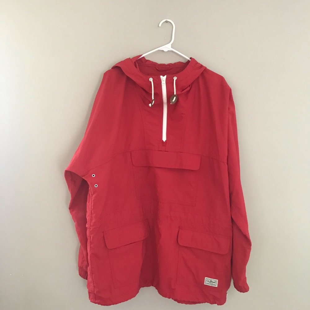 Men’s LL Bean Red Anorak Jacket